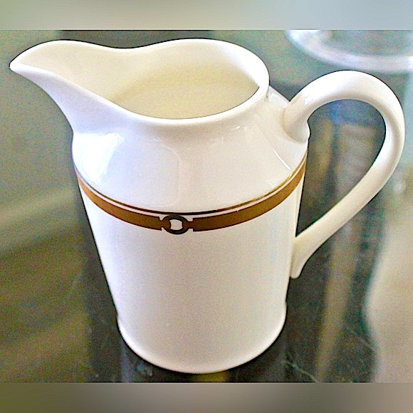 RALPH LAUREN HARNESS CREAMER & SUGAR BOWL SET GOLD BAND LINK - Picture 4 of 11